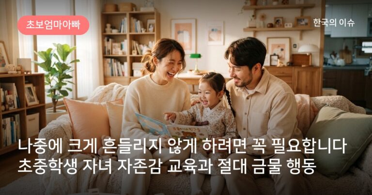 나중에 크게 흔들리지 않게 하려면 꼭 필요합니다 초중학생 자녀 자존감 교육과 절대 금물 행동