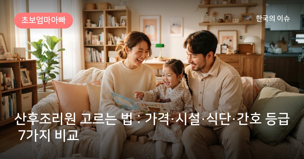산후조리원 고르는 법 : 가격·시설·식단·간호 등급 7가지 비교