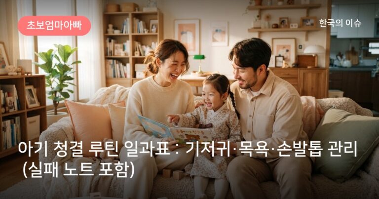 아기 청결 루틴 일과표 : 기저귀·목욕·손발톱 관리 (실패 노트 포함)