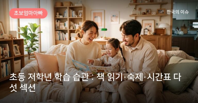 초등 저학년 학습 습관 : 책 읽기·숙제·시간표 다섯 섹션