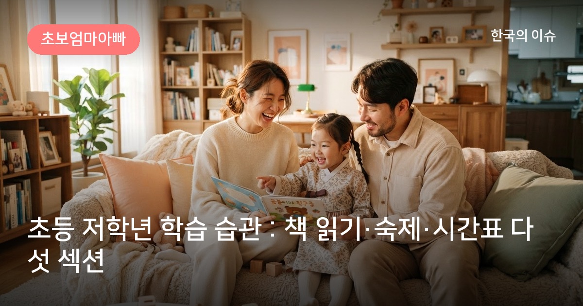 초등 저학년 학습 습관 : 책 읽기·숙제·시간표 다섯 섹션