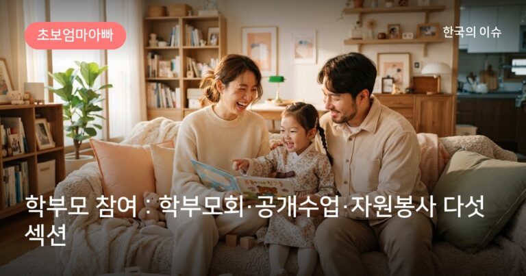 학부모 참여 : 학부모회·공개수업·자원봉사 다섯 섹션