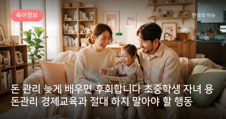 돈 관리 늦게 배우면 후회합니다 초중학생 자녀 용돈관리 경제교육과 절대 하지 말아야 할 행동